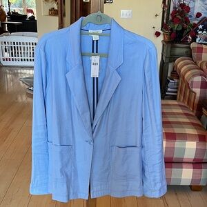 Maeve by Anthropologie Light Blue Linen Women's Blazer Size Large